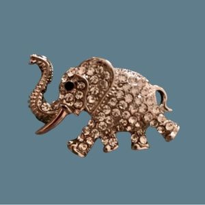 Rhinestone Elephant Brooch